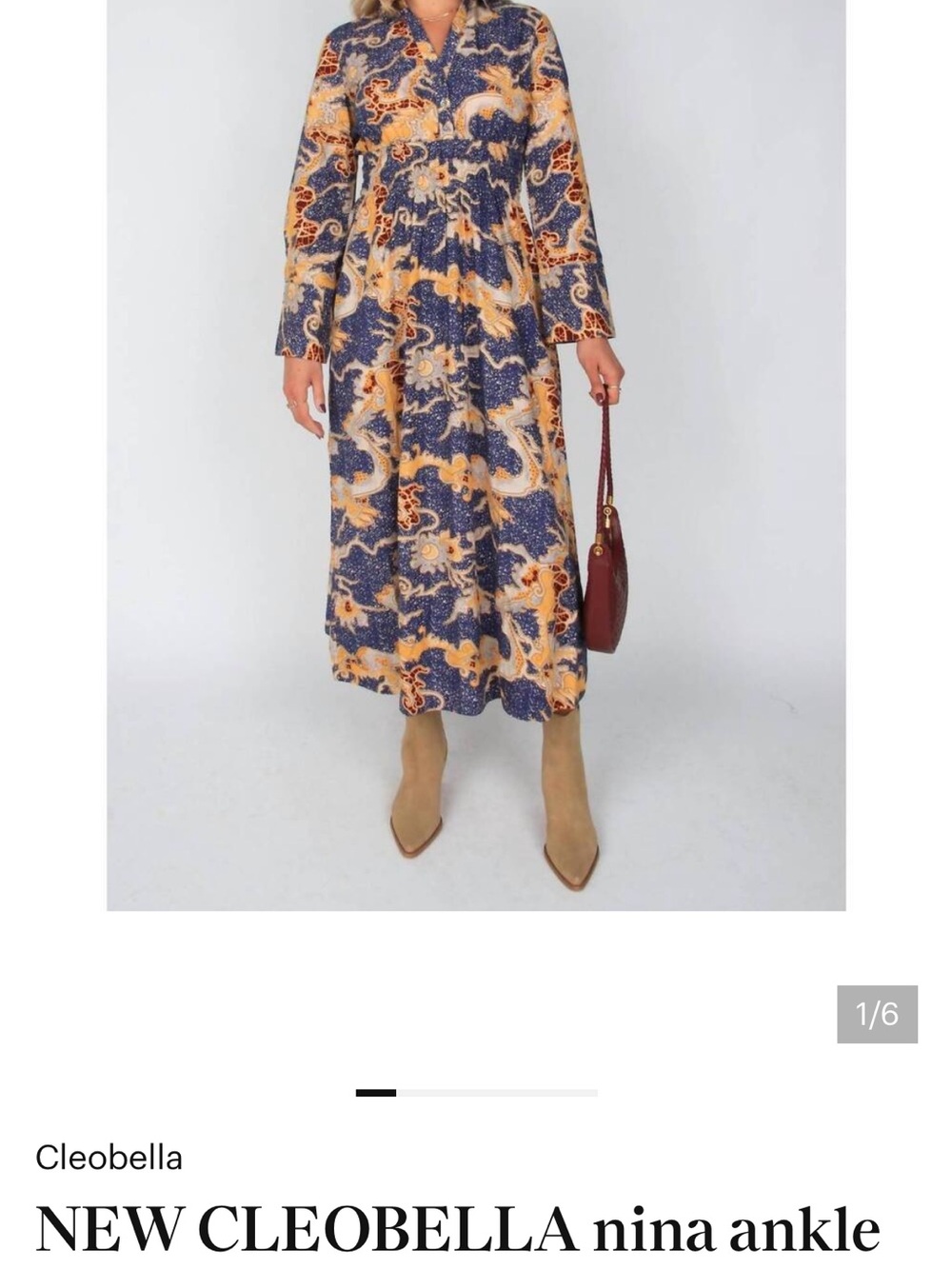 Cleobella Nina Ankle Dress in Blue